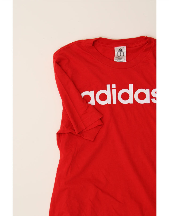 ADIDAS Mens Graphic T-Shirt Top Medium Red Cotton Vintage Adidas and Second-Hand Adidas from Messina Hembry 