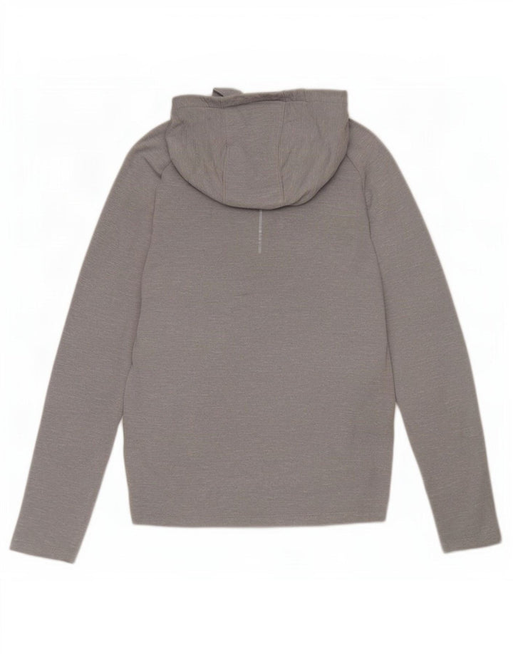 Męska koszulka z kapturem i kapturem Nike Dri Fit, z długim rękawem, średnioszara, nakrapiana, poliestrowa