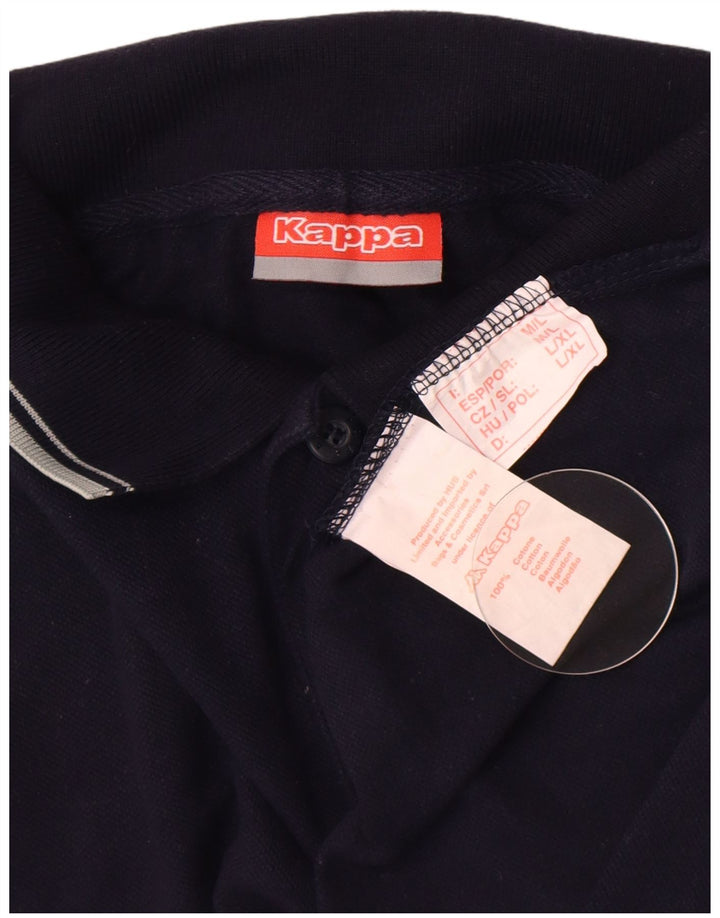 Męska koszulka polo Kappa, średnia, granatowa, bawełniana