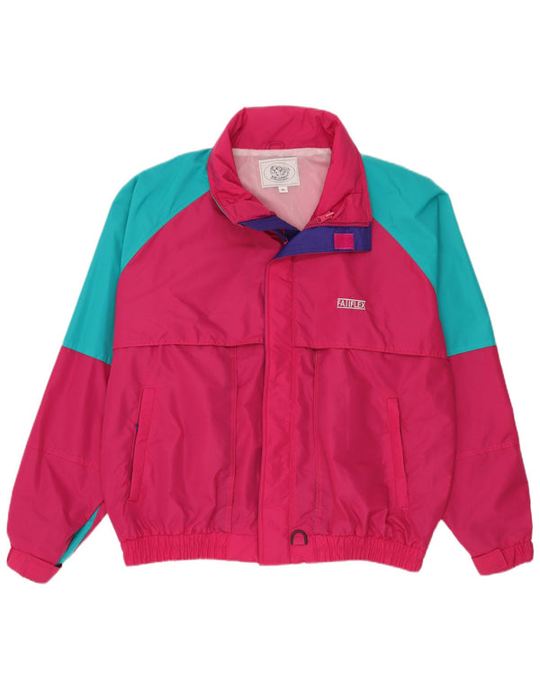 Męska kurtka przeciwdeszczowa Bad Lands UK 42 XL, różowy nylon z blokami kolorów