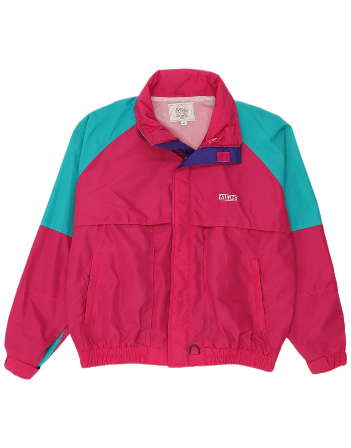 Męska kurtka przeciwdeszczowa Bad Lands UK 42 XL, różowy nylon z blokami kolorów
