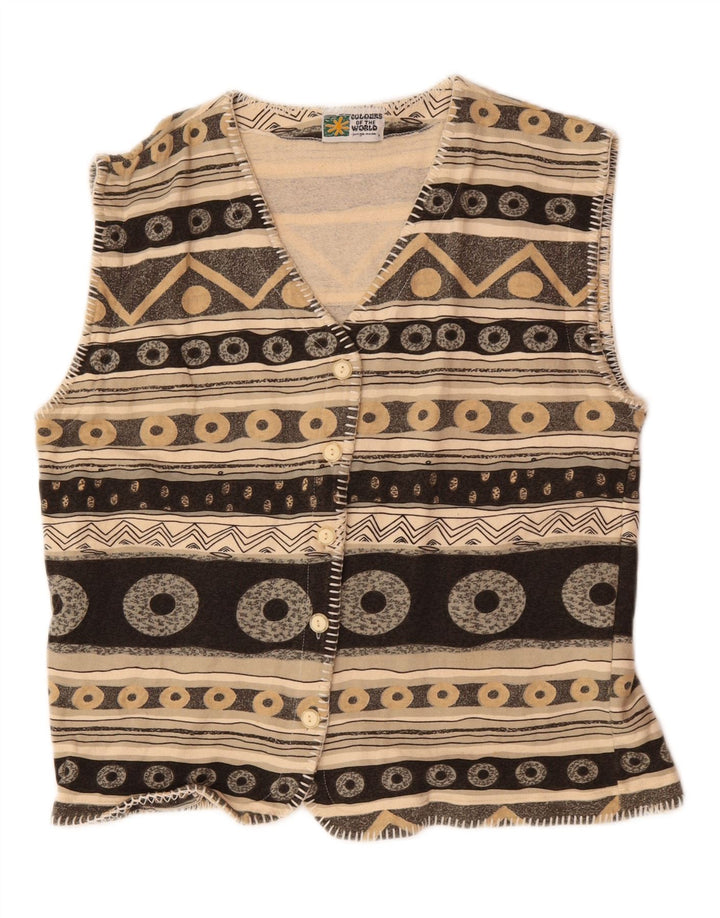 JUNGE MODE Womens Gilet UK 16 Large Multicoloured Geometric Vintage Junge Mode and Second-Hand Junge Mode from Messina Hembry 