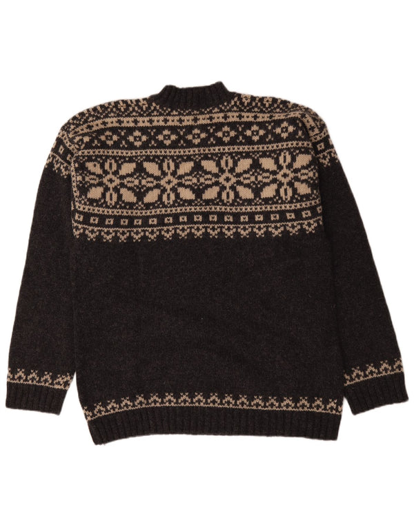 Męski sweter z golfem Cottonfield XL, szary, wełniany Fair Isle