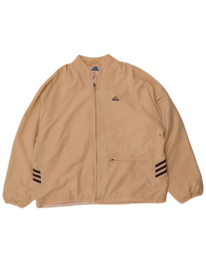 Damska kurtka bomberka Adidas Oversized UK 16, duża, beżowa, poliester