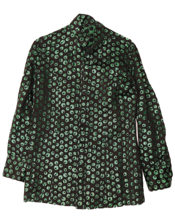 Koszula męska w stylu vintage, mała, czarna, geometryczna