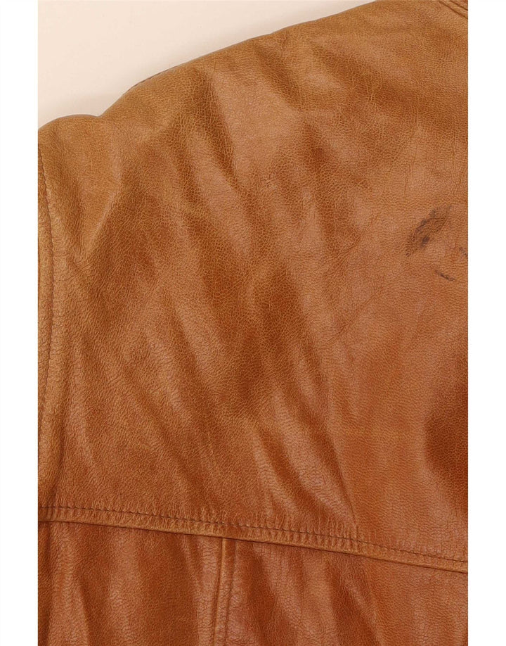 Vintage męska skórzana kurtka IT 52 XL brązowa