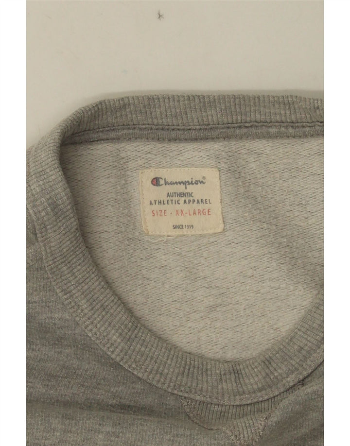 Męski sweter z grafiką Champion 2XL Szary nakrapiany