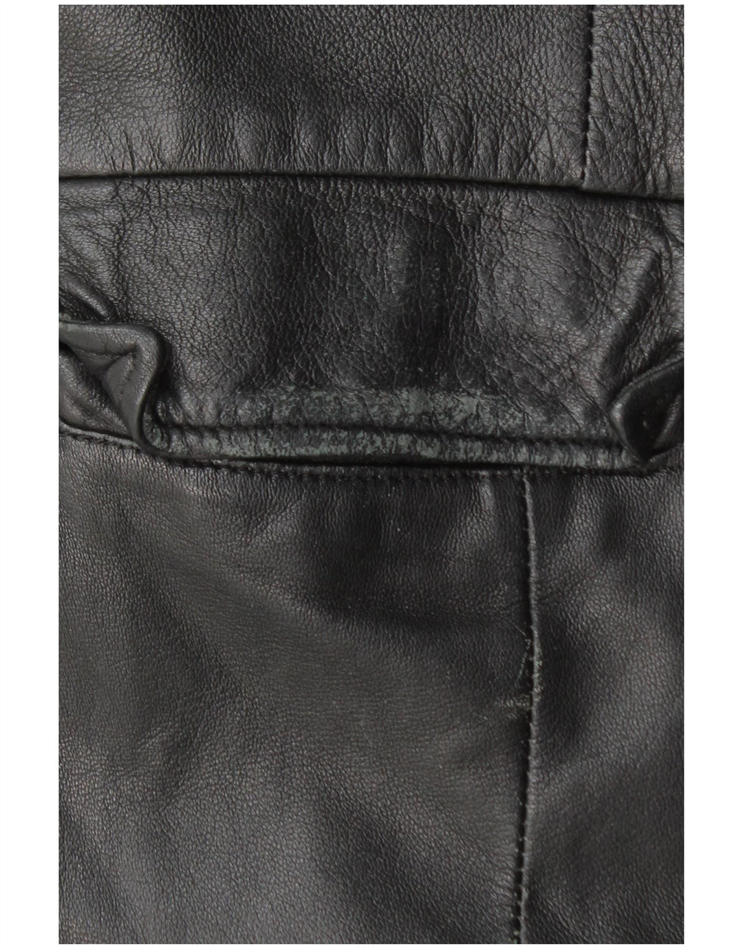 VINTAGE damski płaszcz skórzany UK 18 XL czarna skóra