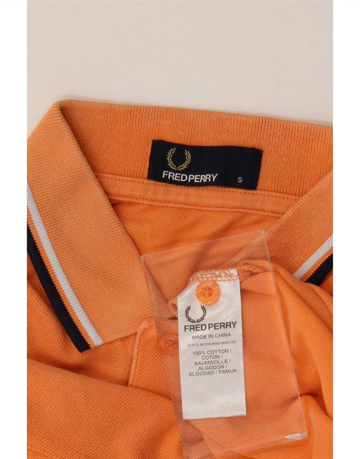 Męska koszulka polo FRED PERRY, mała, pomarańczowa, bawełniana