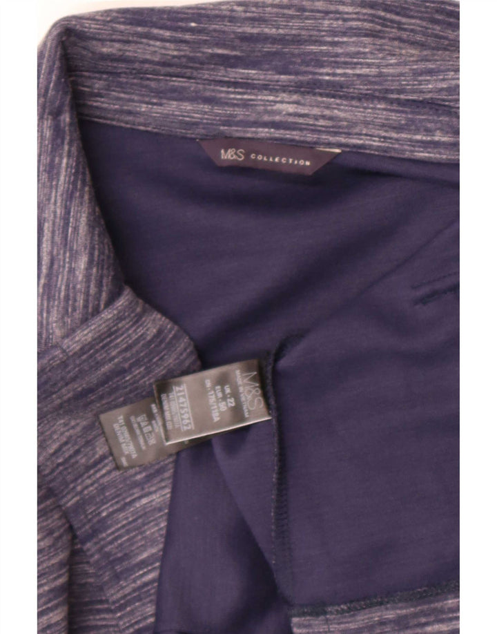 Marks & Spencer Damska otwarta marynarka UK 22 3XL Granatowa nakrapiana