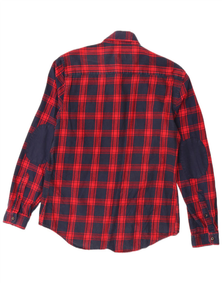 Męska koszula flanelowa Zara Slim Fit, duża, bawełniana w czerwoną kratę