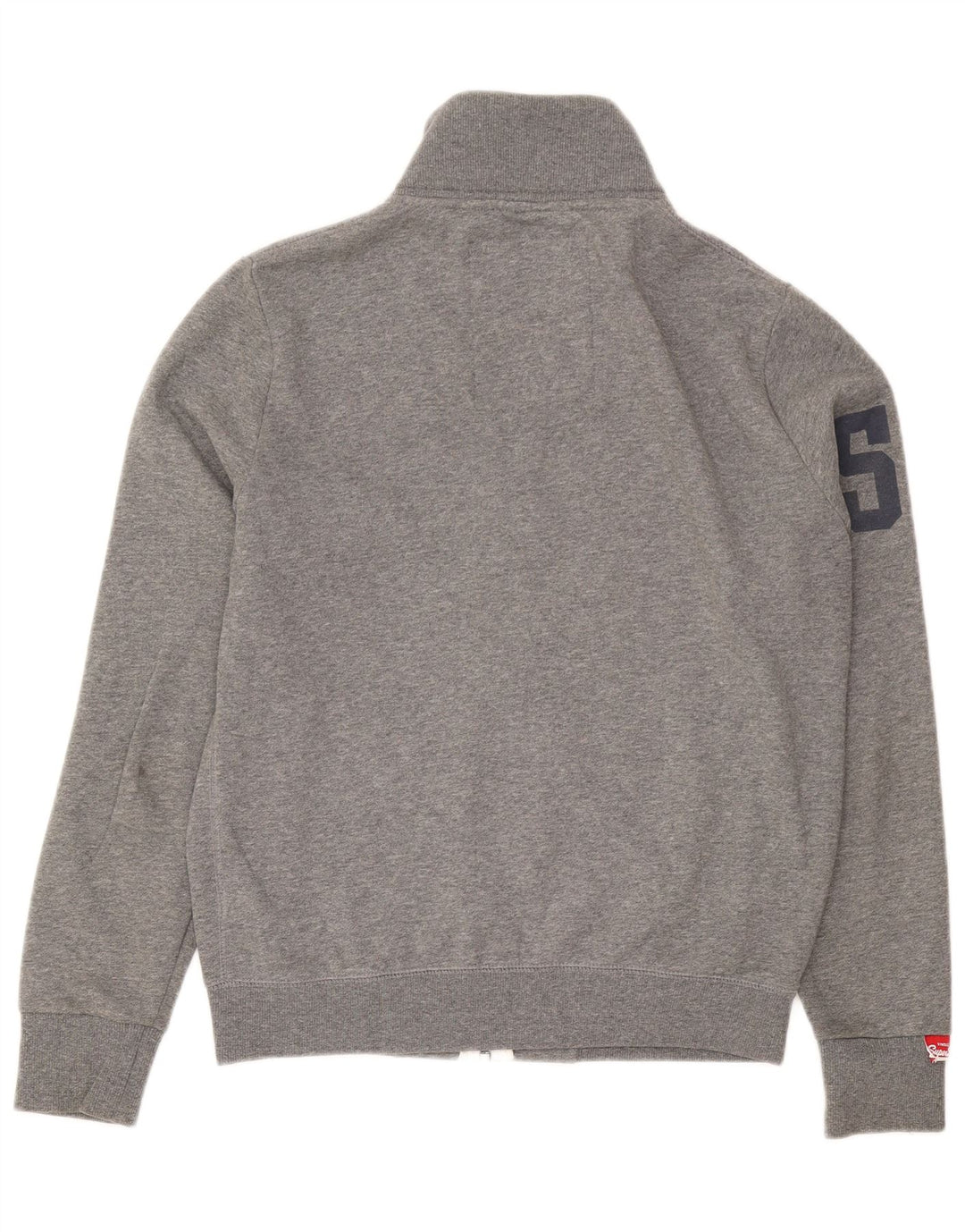 Męska kurtka dresowa Superdry z grafiką, średnia szara bawełna w cętki