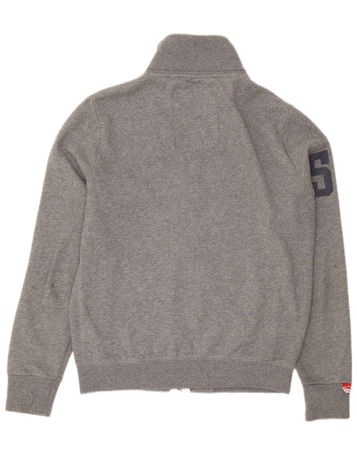 Męska kurtka dresowa Superdry z grafiką, średnia szara bawełna w cętki