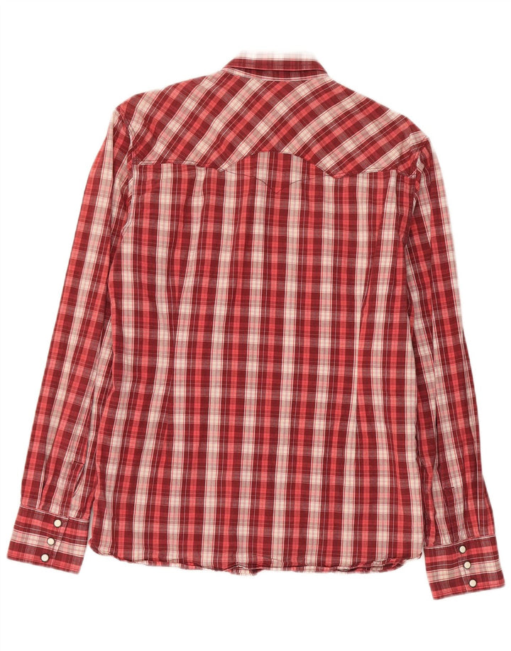Męska koszula w stylu western Levi's, duża, bawełniana w czerwoną kratę