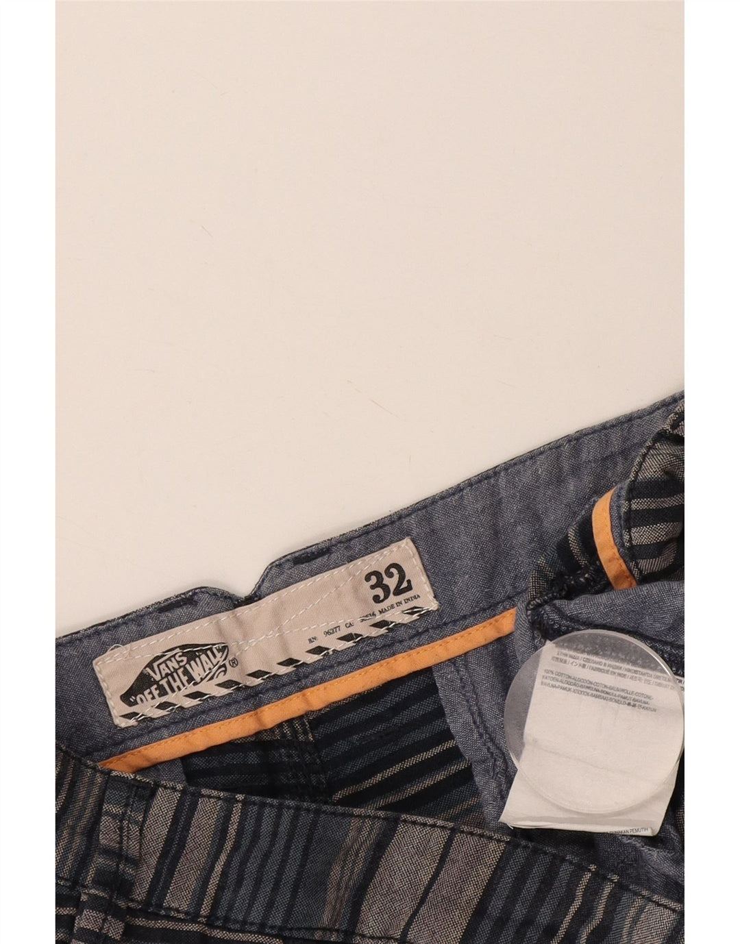 Męskie spodenki Chino Vans W32 Średnioszare, bawełniane w paski