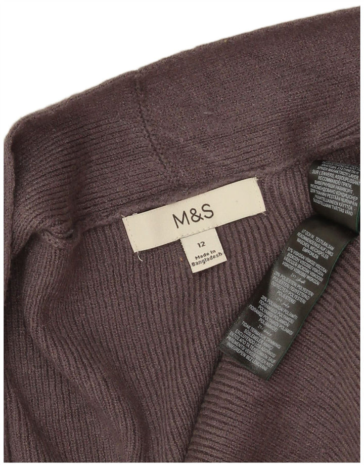 Marks & Spencer Damski sweter rozpinany o długim kroju, UK 12, średni szary