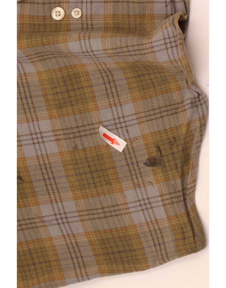 Męska koszula flanelowa Barbour, duża bawełniana krata khaki
