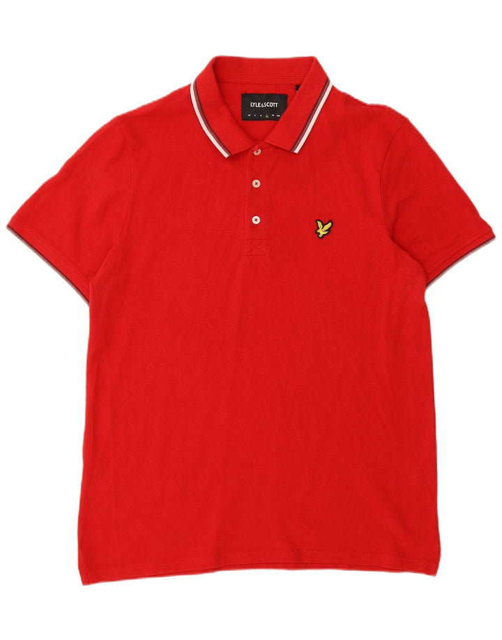 Męska koszulka polo Lyle & Scott, duża, czerwona, bawełniana