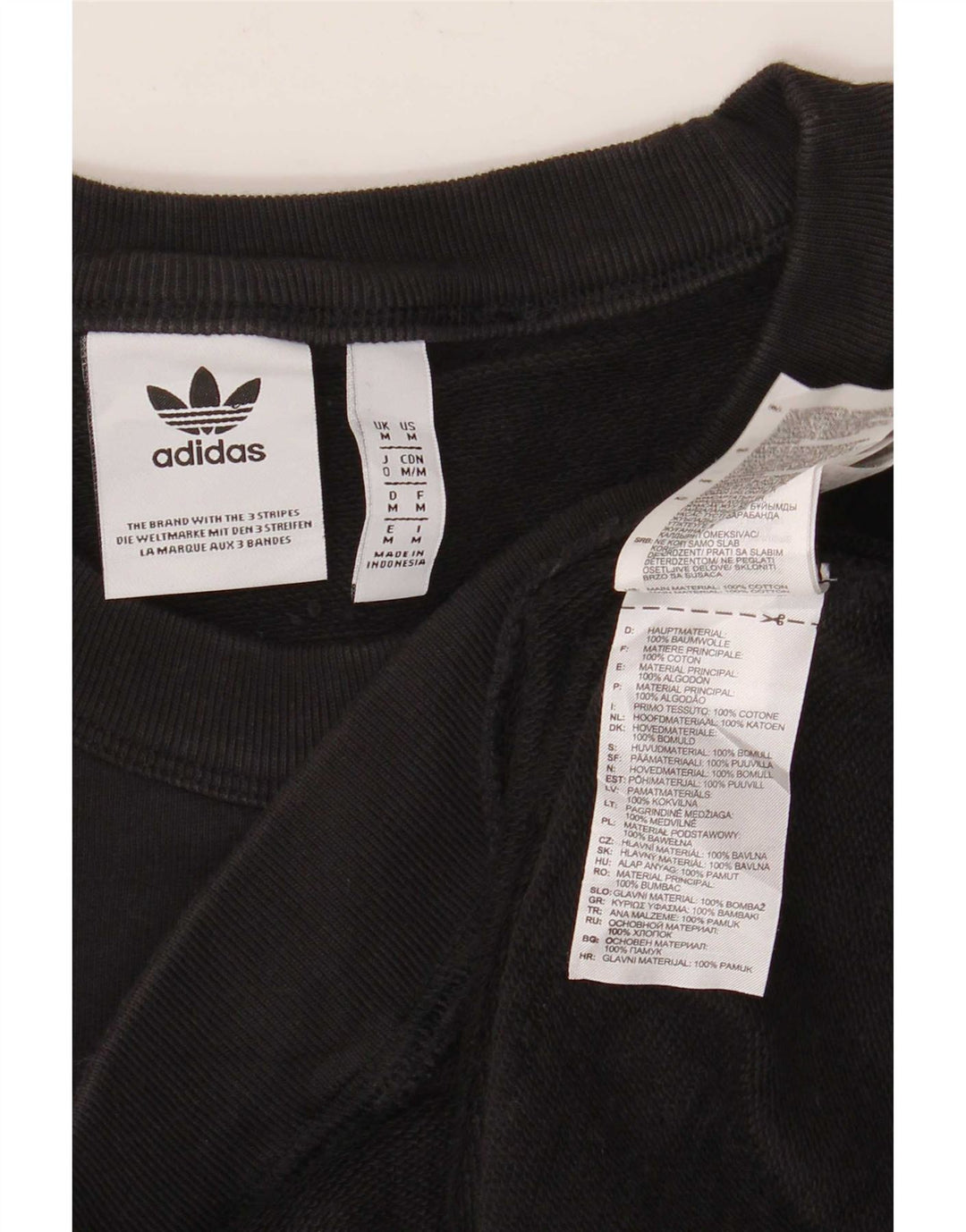 Adidas Męska Bluza Sweter Średni Czarny Bawełna
