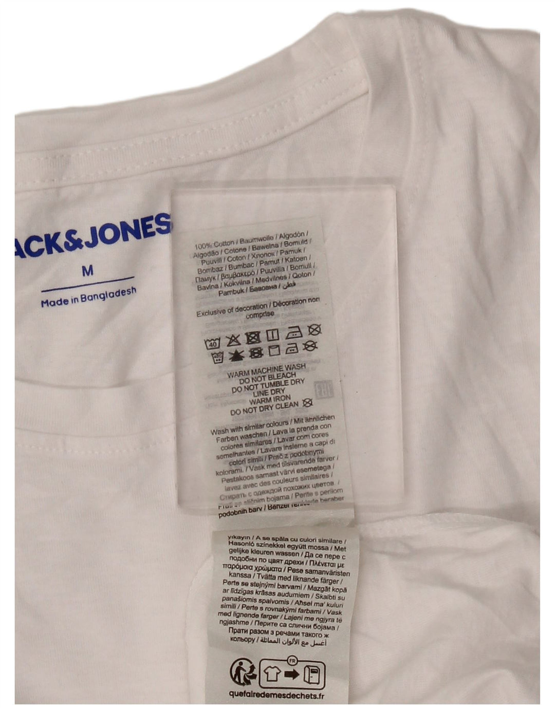 T-shirt męski JACK & JONES Średnio biały, bawełniany