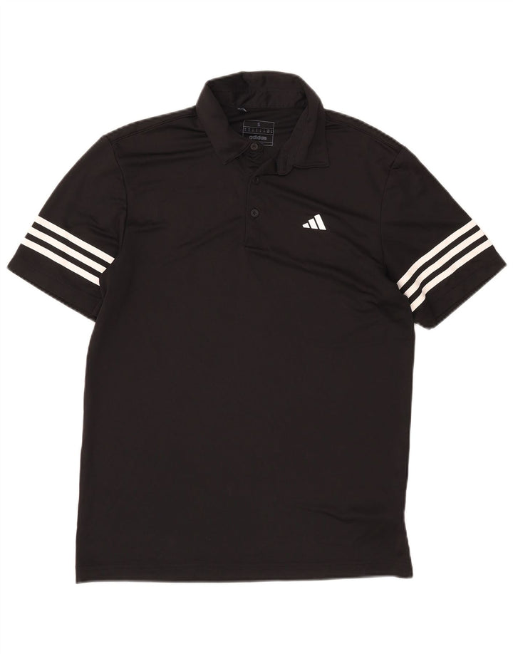 Męska koszulka polo Adidas, mała, czarna, z poliestru