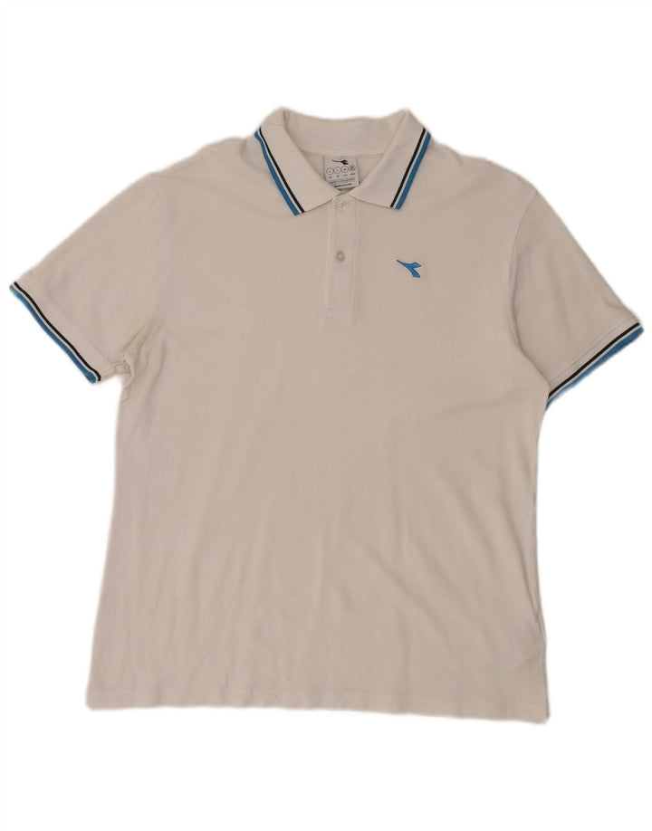 Męska koszulka polo Diadora, duża, biała, bawełniana