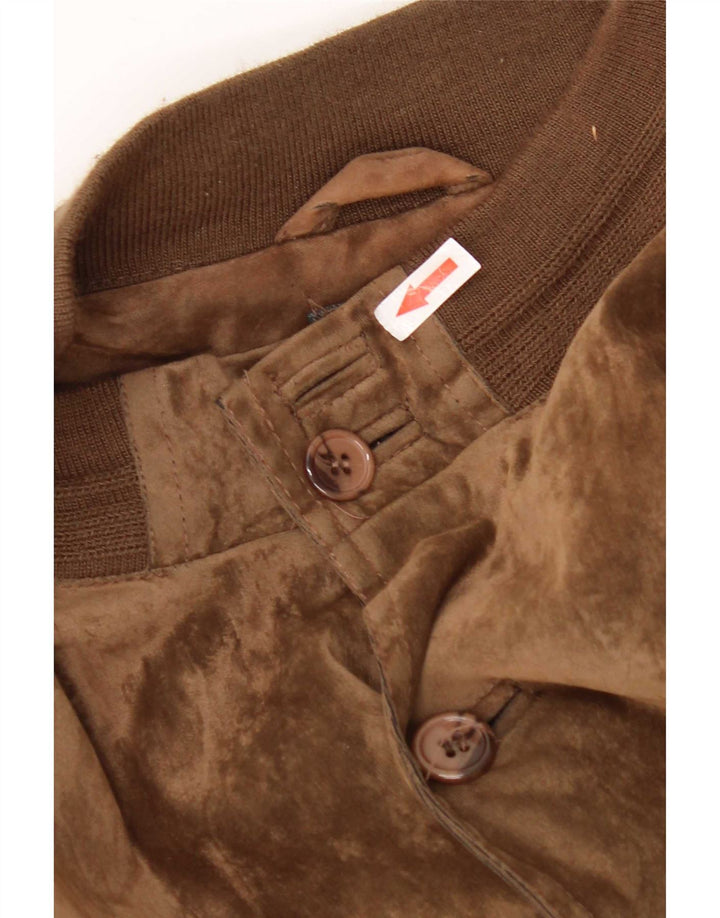 Męska welurowa kurtka bomber w stylu vintage IT 52 XL, brązowy jedwab