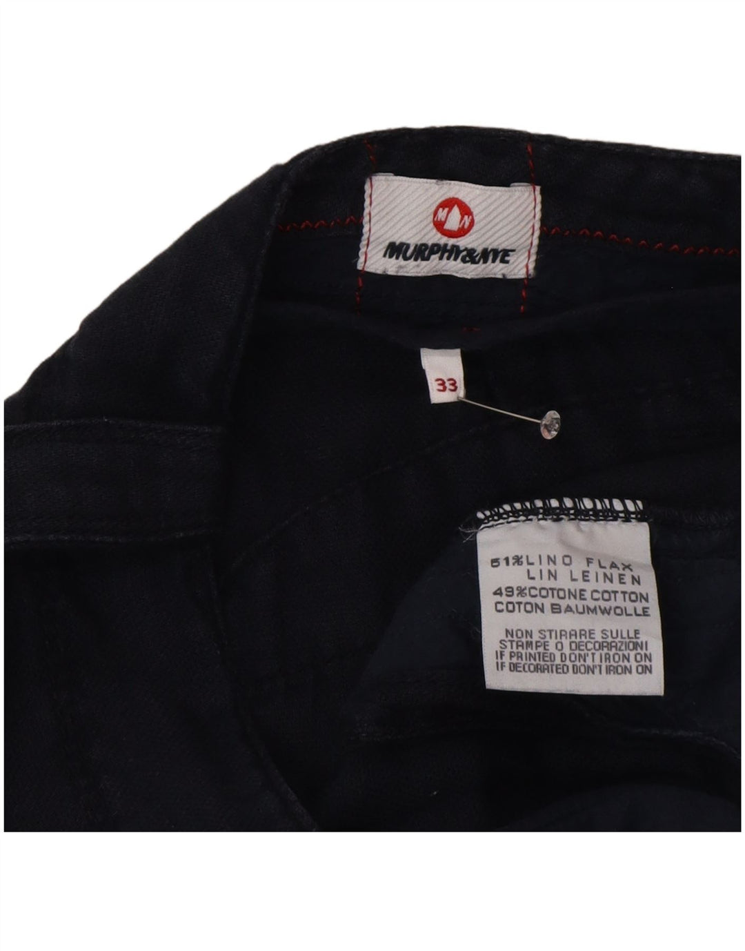 Męskie spodenki Chino Murphy & Nye W33 Średni granatowy lniany