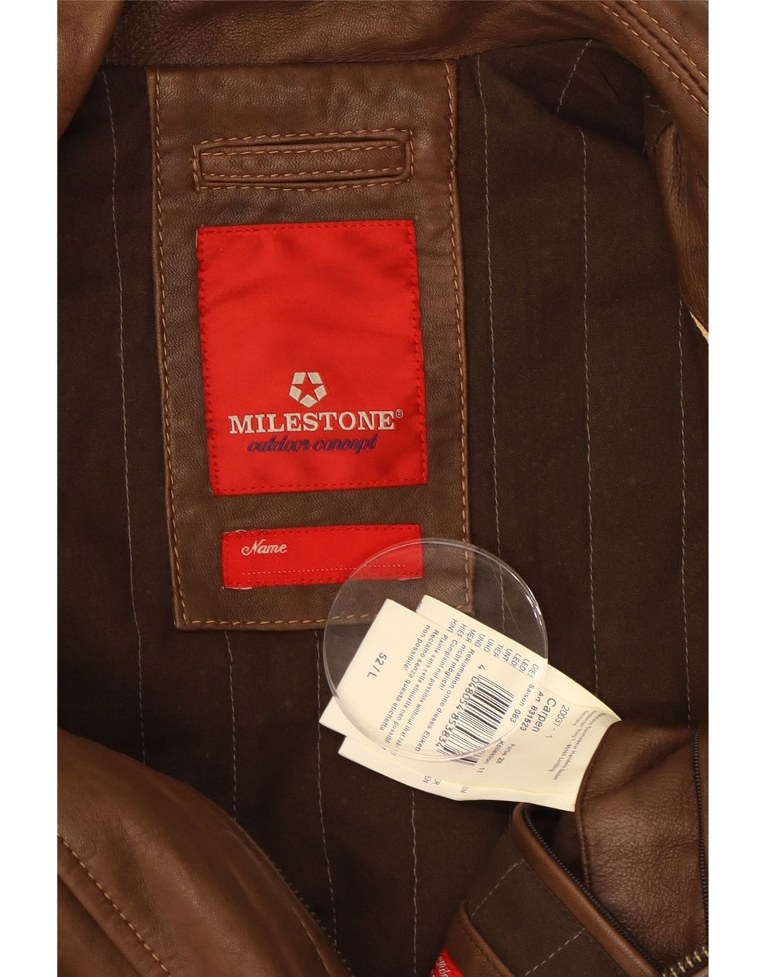 MĘSKA KURTKA SKÓRZANA MILESTONE UK 40 Duża Brązowa Skóra
