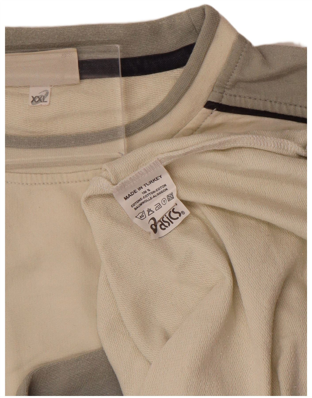 Męski sweter dresowy ASICS 2XL z bawełny w kolorze złamanej bieli