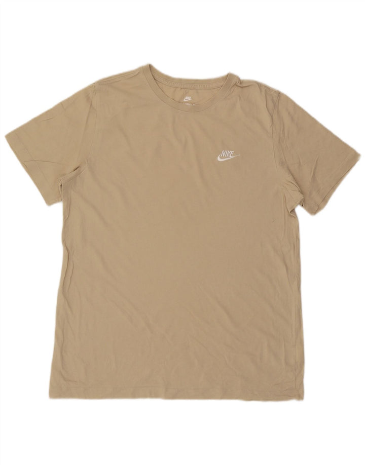 T-shirt męski Nike, duży, beżowy, bawełniany