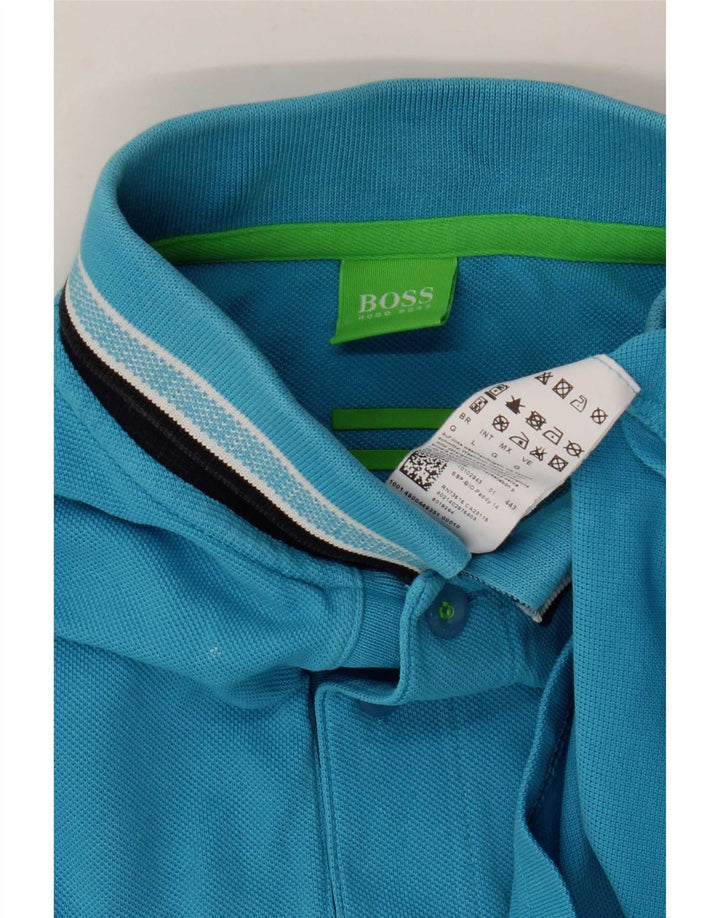 Męska koszulka polo Hugo Boss, duża, niebieska, bawełniana