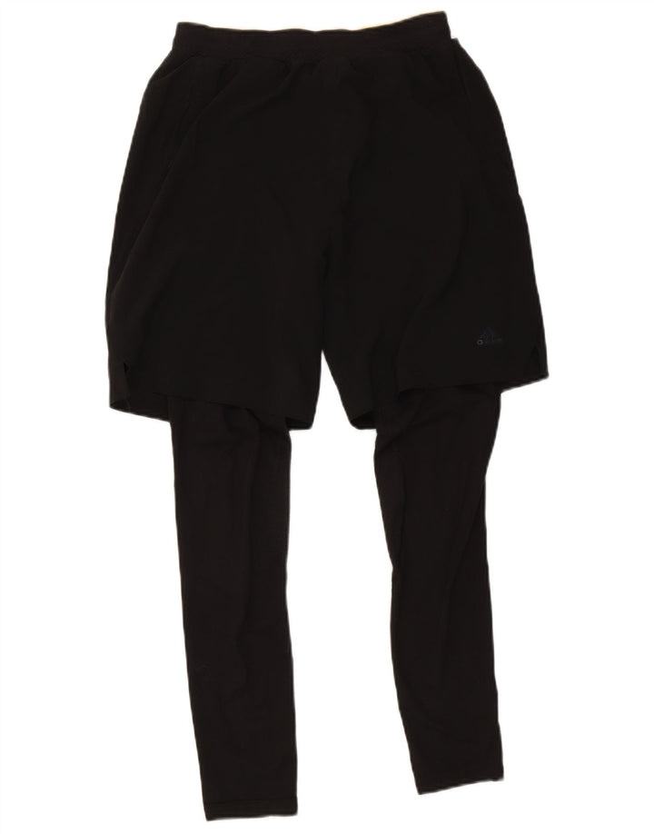 Legginsy damskie Adidas UK 10, małe, czarne, poliestrowe