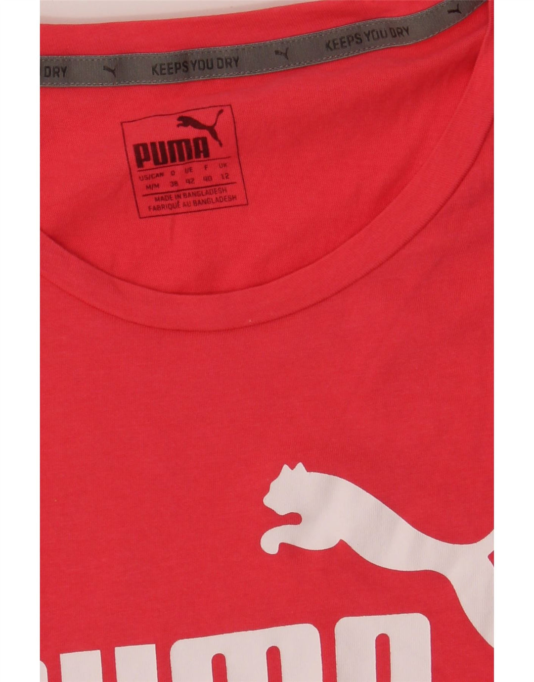 PUMA Womens Graphic T-Shirt Top UK 12 Medium Pink Vintage Puma and Second-Hand Puma from Messina Hembry 