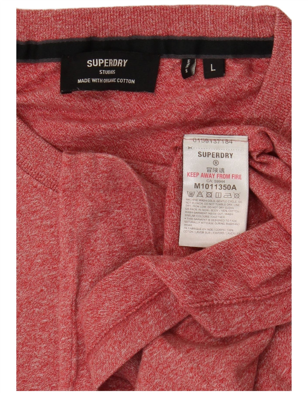 T-shirt męski SUPERDRY, duży, bawełniany w czerwone plamki