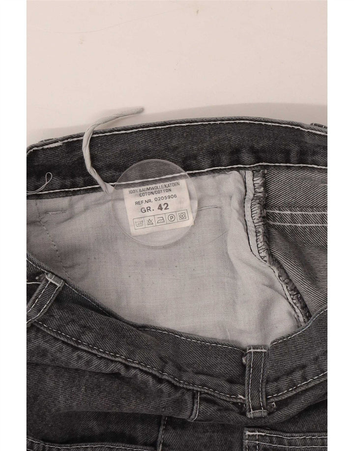 Damska spódnica dżinsowa w stylu vintage IT 42 Medium W28 Szara bawełna