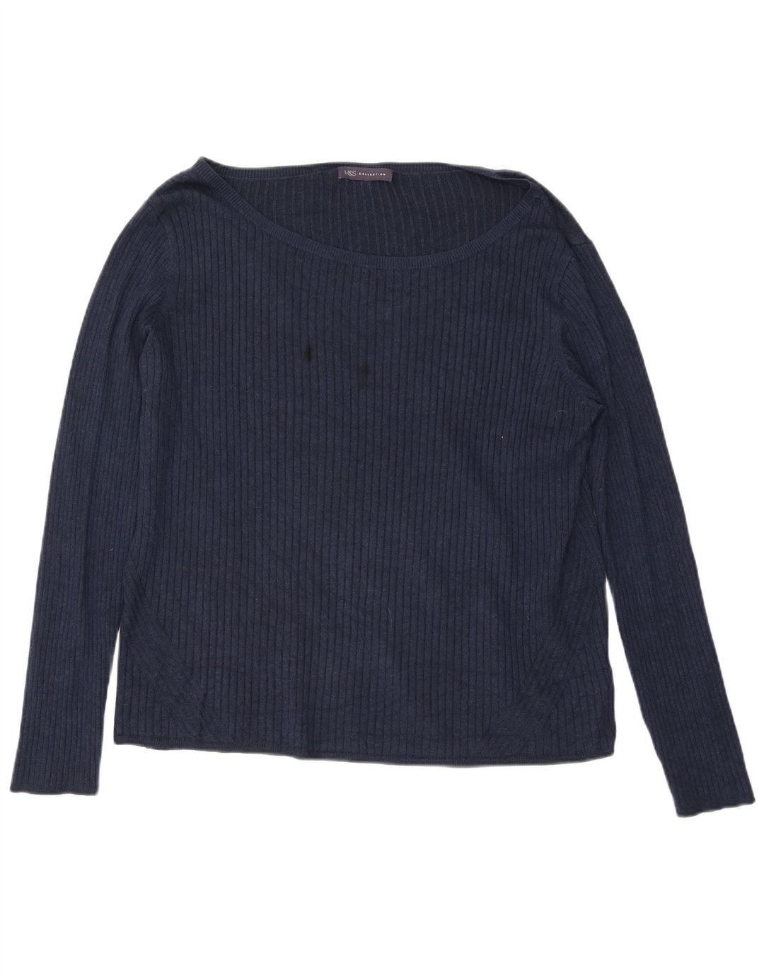 Marks & Spencer Damski top z długim rękawem UK 24 4XL Granatowa wiskoza