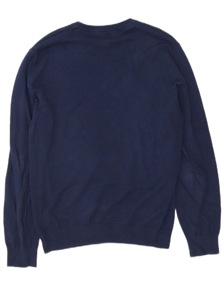 Crew Clothing Męski sweter z okrągłym dekoltem, średni granatowy, bawełniany
