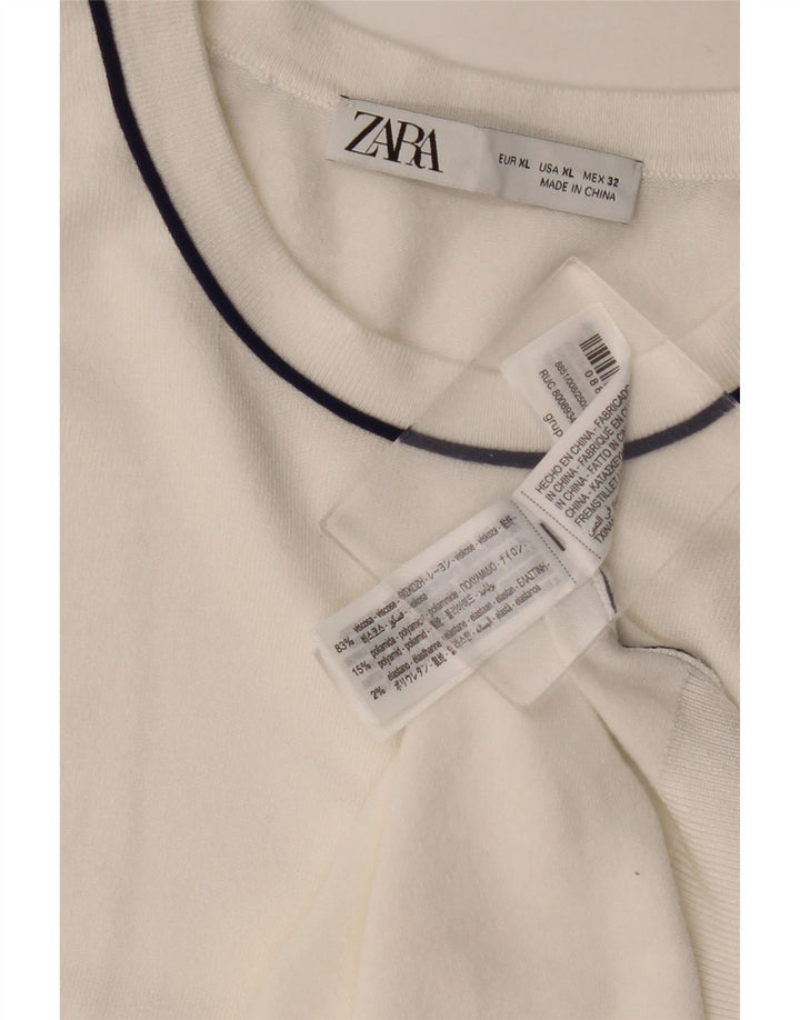 Damski podkoszulek na ramiączkach ZARA UK 18 XL, biała wiskoza