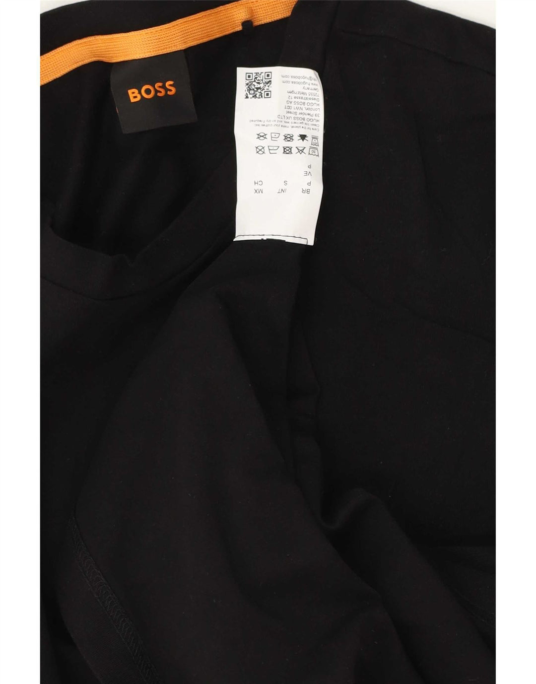 Męski top z długim rękawem Hugo Boss, mały, czarny, bawełniany