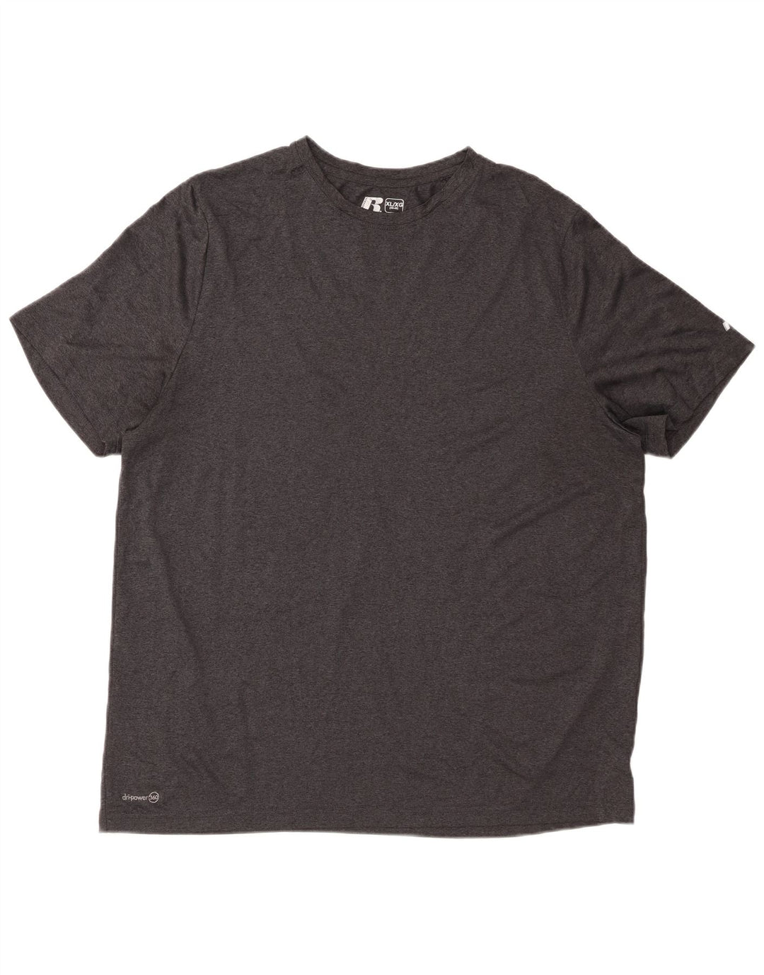T-shirt męski RUSSELL ATHLETIC Dri-Power, brytyjski, 46/48 XL, szary poliester