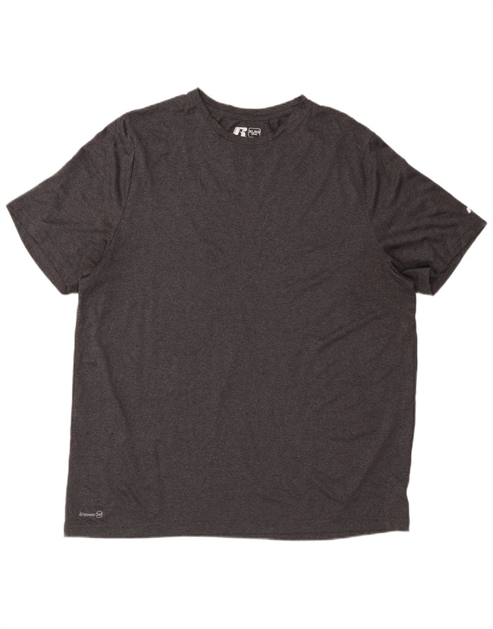 T-shirt męski RUSSELL ATHLETIC Dri-Power, brytyjski, 46/48 XL, szary poliester