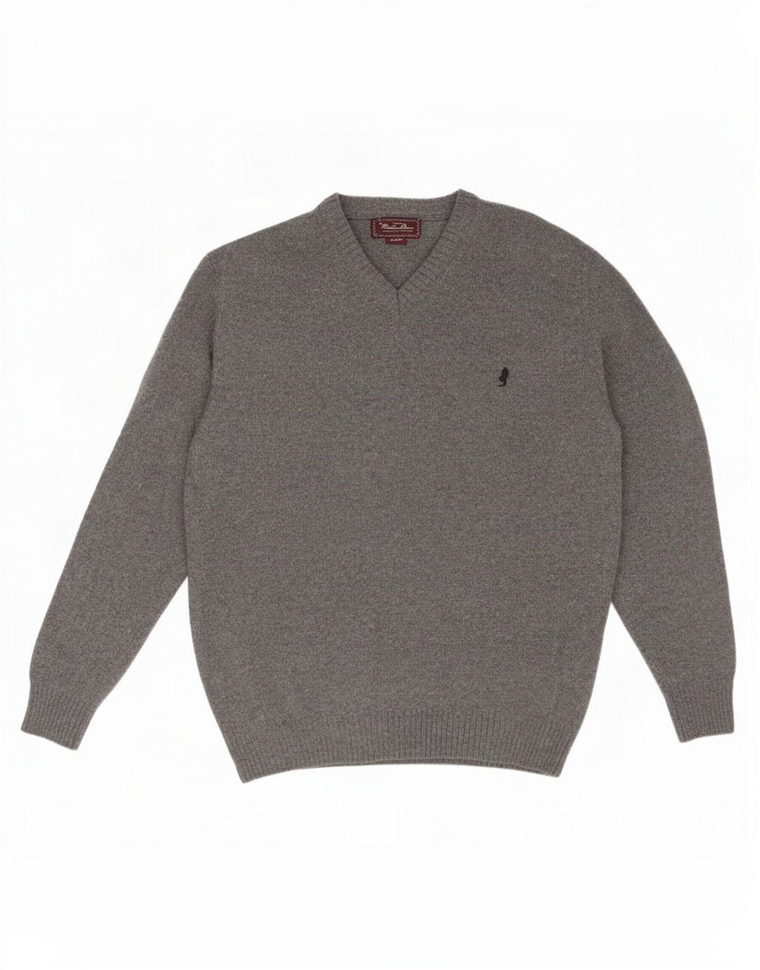 Marlboro Classics Damski sweter z dekoltem w kształcie litery V XL, szara wełna