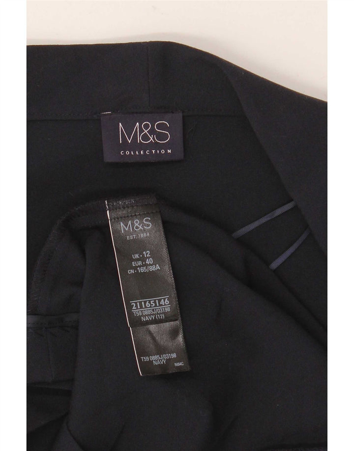 Marks & Spencer Damska otwarta marynarka UK 12, średni granatowy poliester