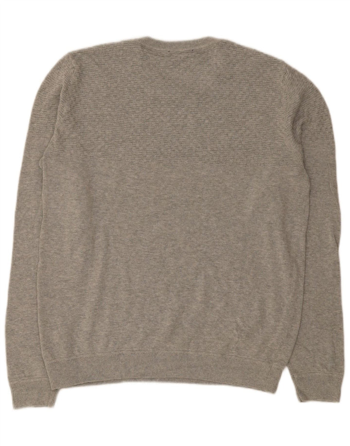 Męski sweter Jack & Jones z okrągłym dekoltem, duży, szary, bawełniany