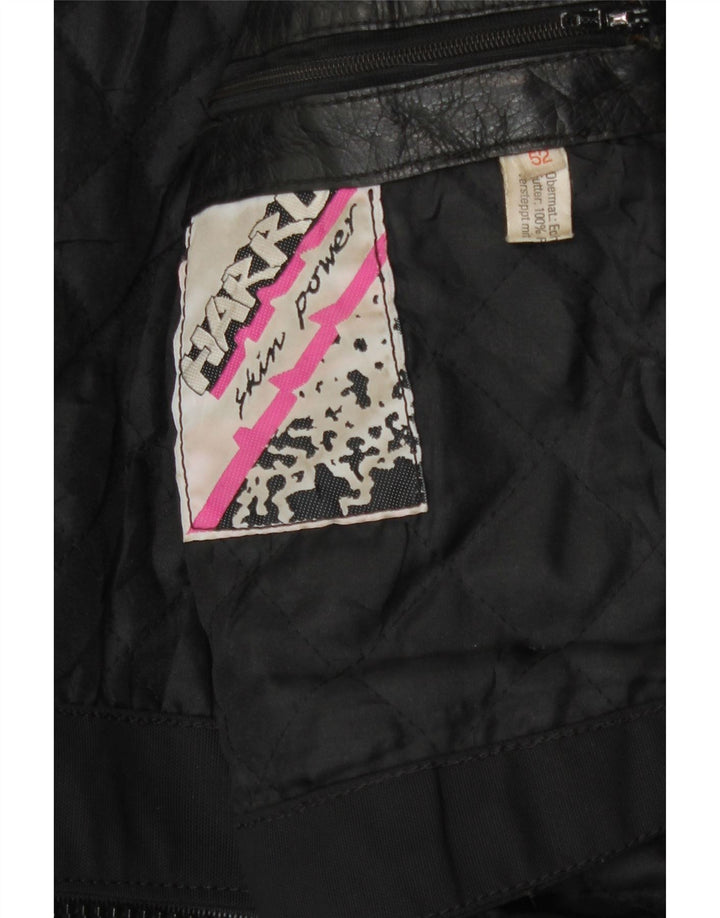 Męska skórzana kurtka wyścigowa Harro IT 52 XL, czarna skóra