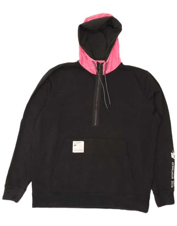 Męska bluza z kapturem i zamkiem błyskawicznym Nike, XL, czarna, z blokami kolorów, bawełniana