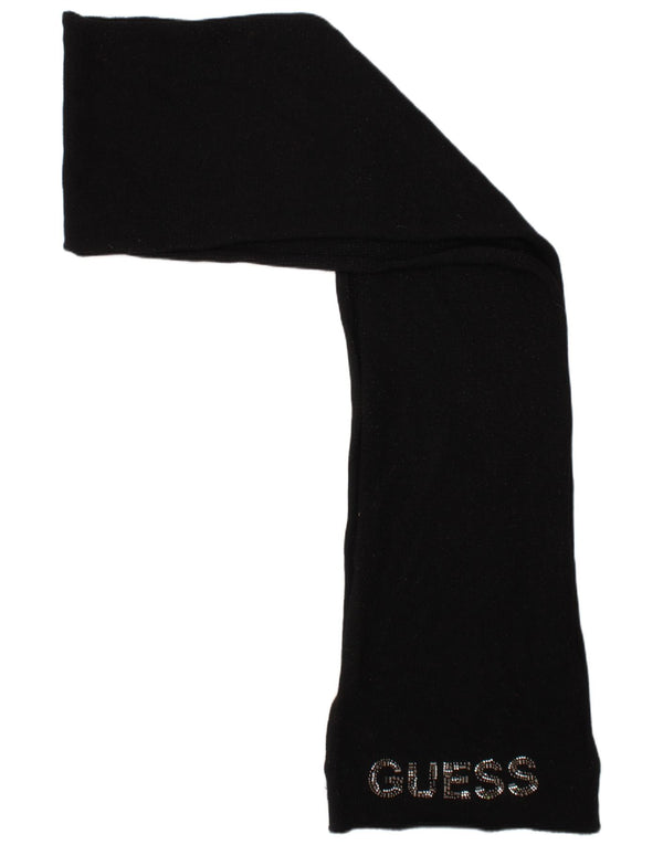GUESS Womens Graphic Knit Rectangle Scarf One Size L80 Black Designer