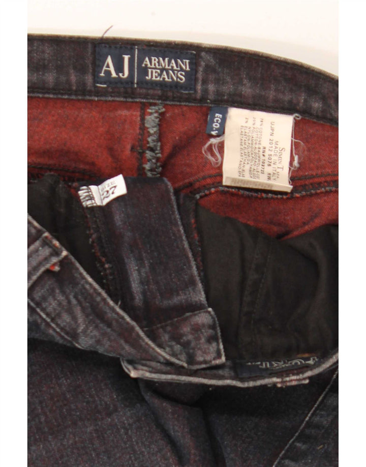 Damskie jeansy Armani Slim W27 L32 Czarne bawełniane