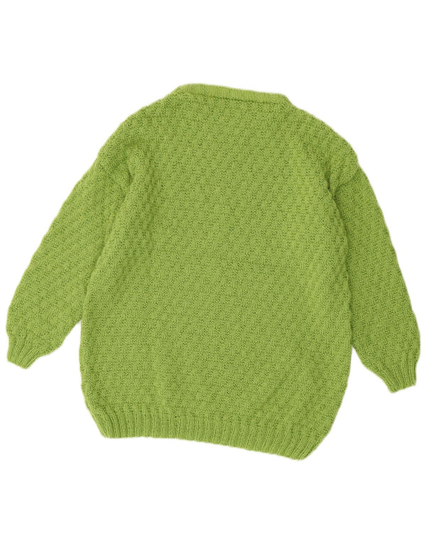 Sweter damski VINTAGE z okrągłym dekoltem UK 16, duży zielony